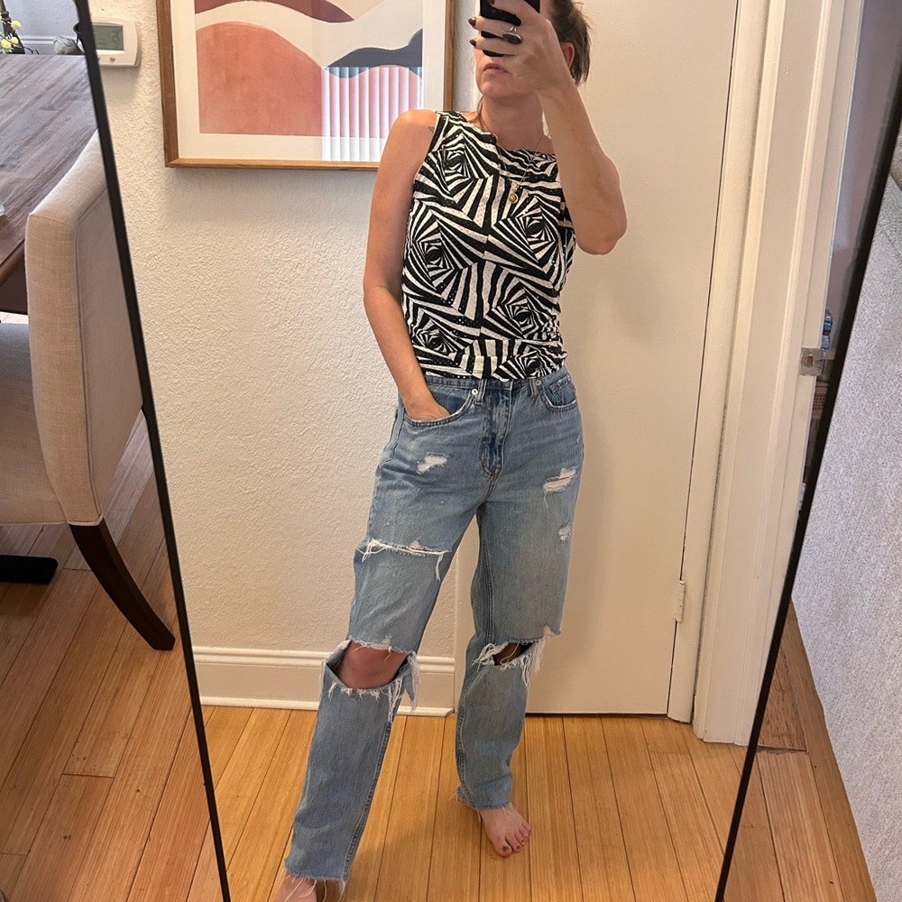 Eye Candy Black and White Patterned Top